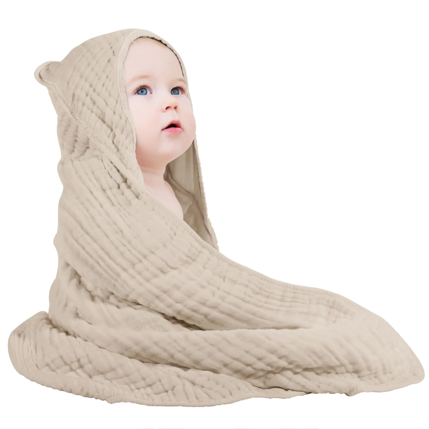 Hooded Baby Towels for Newborn 100% Muslin Cotton Baby Towel