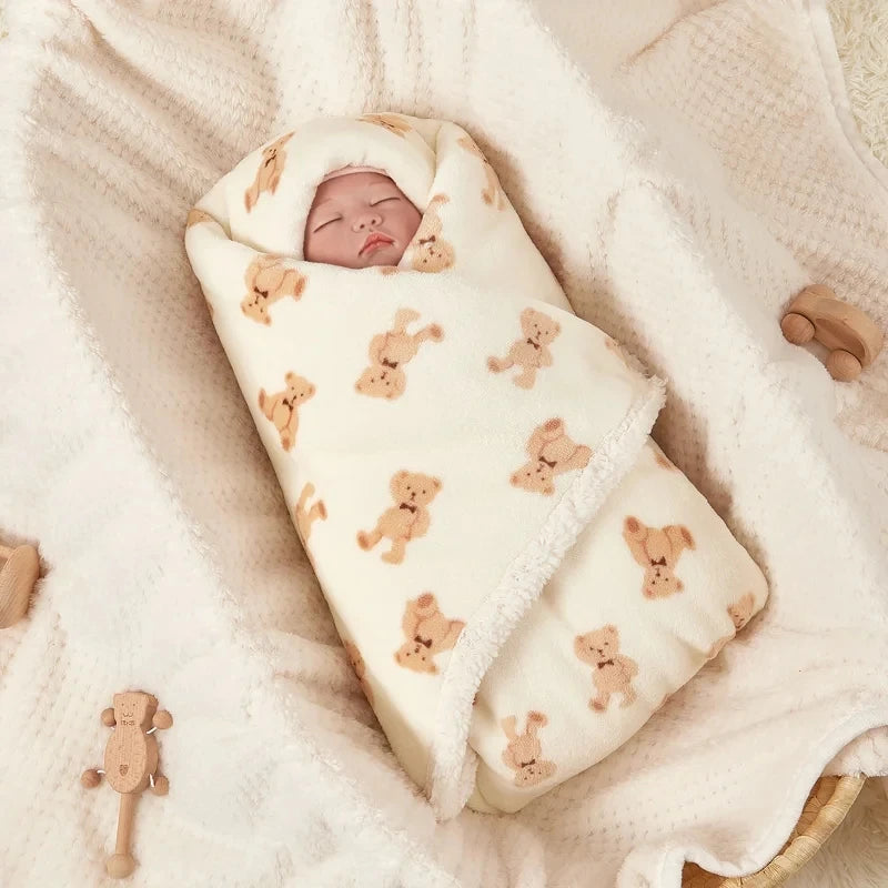 Newborn Baby Blankets Winter Double Layer Thicken Bedding