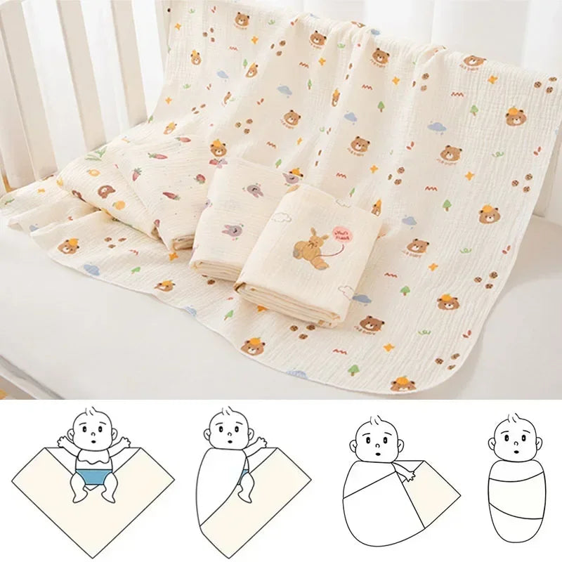 Baby Receive Blanket for Newborn Cotton Muslin Swaddle Blanket
