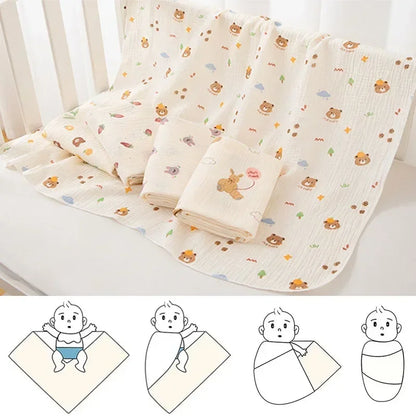 Baby Receive Blanket for Newborn Cotton Muslin Swaddle Blanket