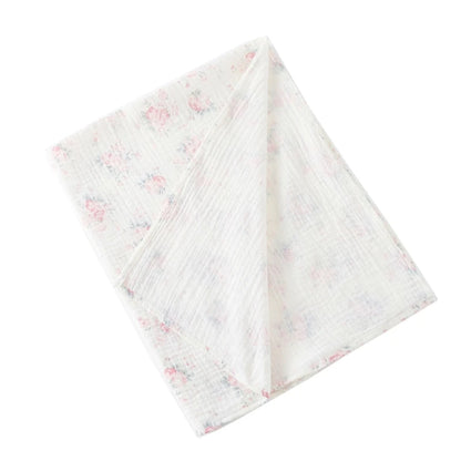 Cotton Swaddle Blanket Baby Blanket Floral Print Muslin Diaper Swaddle New Born Crinkle Fabric Baby Born Stroller Cover