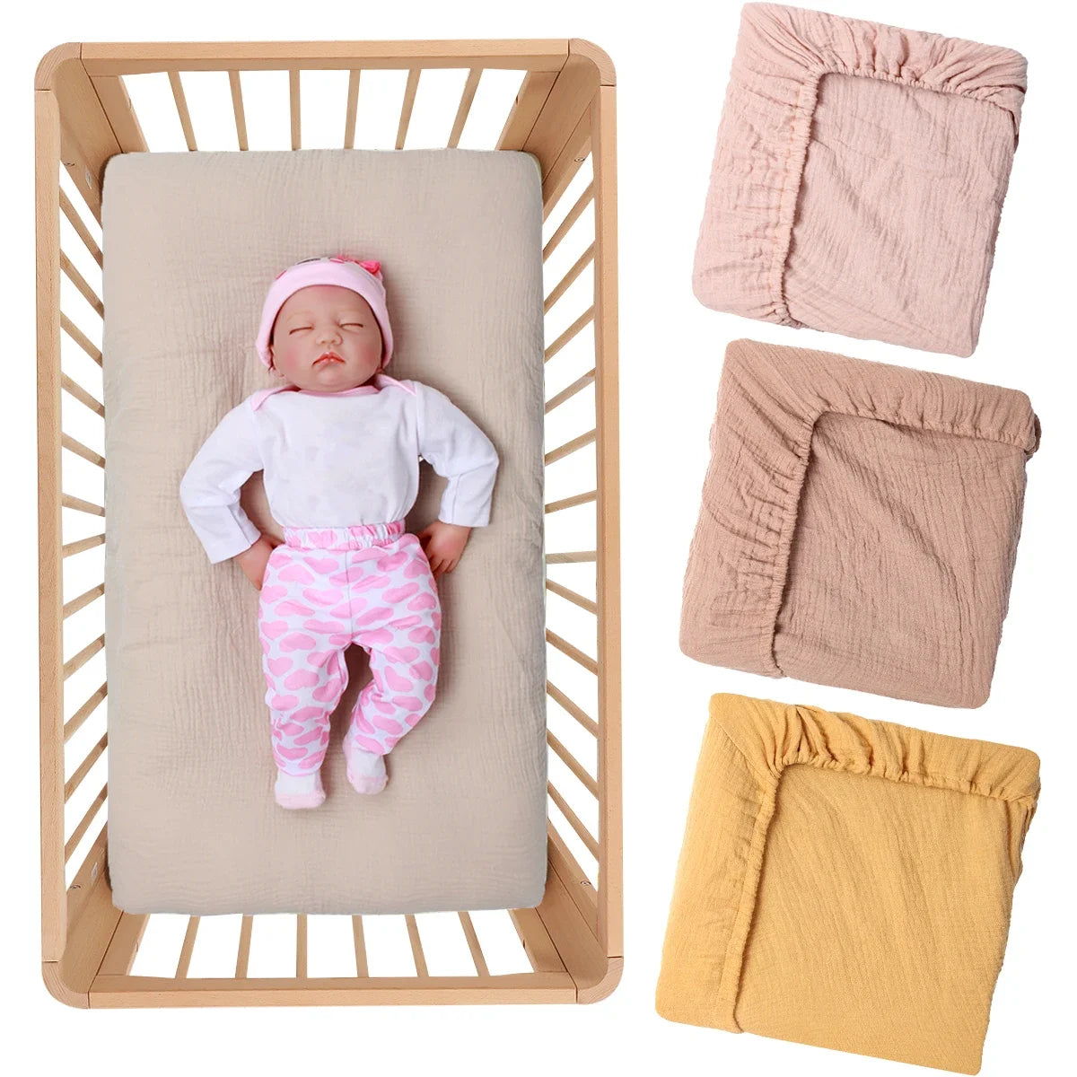 Newborn Cotton Bed Set Crib Sheets Baby Bedding