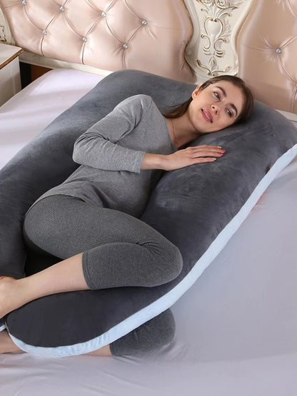 Soft Fleece Pregnant Pillow  Multi Function Side Protect Cushion for Pregnancy