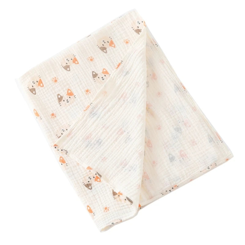 Cotton Swaddle Blanket Baby Blanket Floral Print Muslin Diaper Swaddle New Born Crinkle Fabric Baby Born Stroller Cover