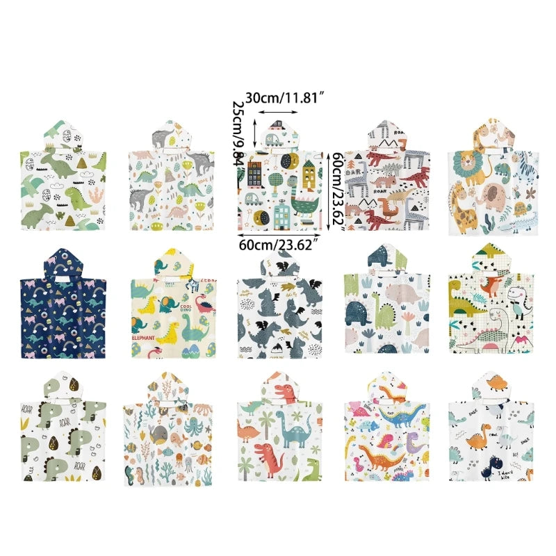 Kids Hooded Towel Poncho for Kids