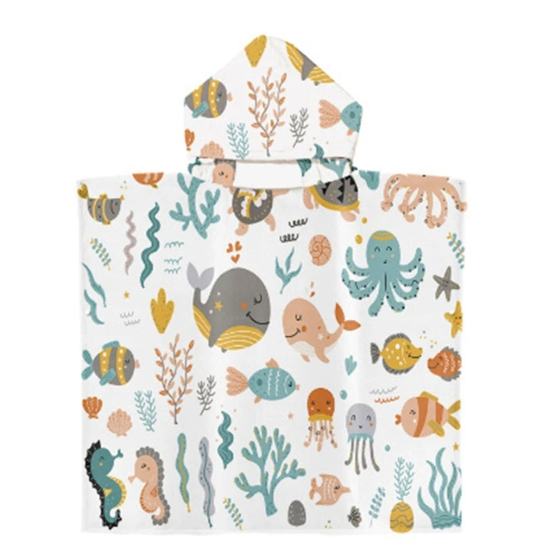 Kids Hooded Towel Poncho for Kids