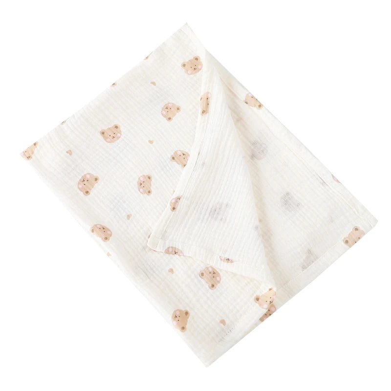 Cotton Swaddle Blanket Baby Blanket Floral Print Muslin Diaper Swaddle New Born Crinkle Fabric Baby Born Stroller Cover