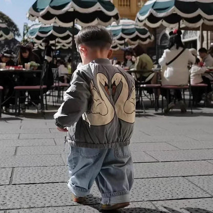 Embroidered Children's Autumn Winter Fashion  Outerwear