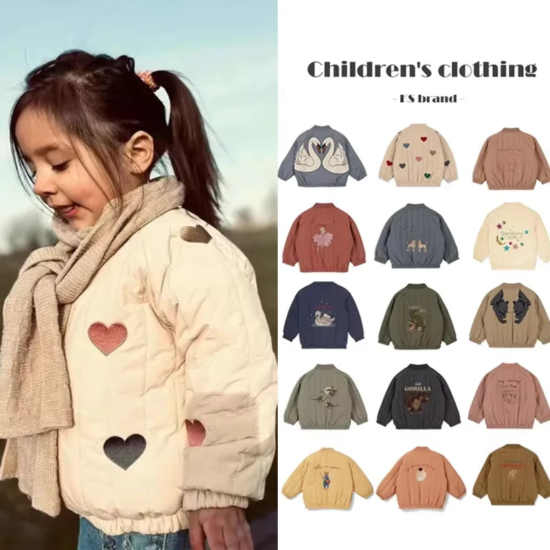 Embroidered Children's Autumn Winter Fashion  Outerwear