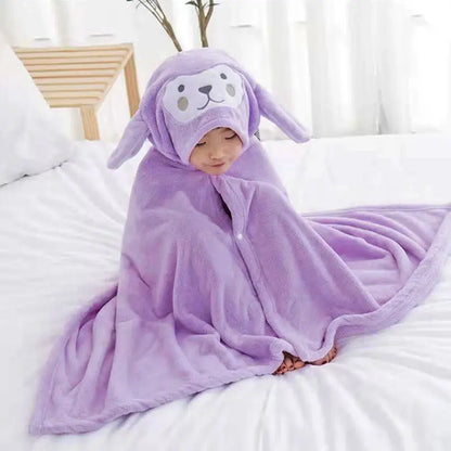 Thickened Bath Towels Cute  Pure Cotton Hooded Cloak Bath Towel