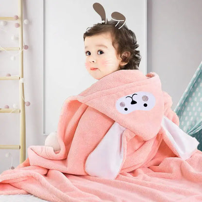 Thickened Bath Towels Cute  Pure Cotton Hooded Cloak Bath Towel
