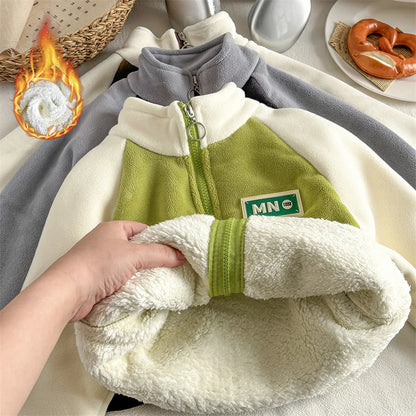 Children Lamb Wool Jackets Boys Girls Fleece Sweatshirt Coats