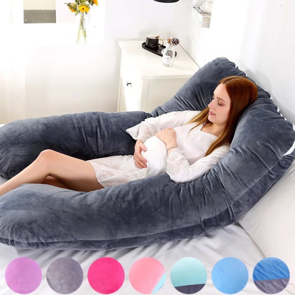 Soft Fleece Pregnant Pillow  Multi Function Side Protect Cushion for Pregnancy
