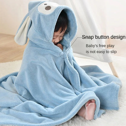 Thickened Bath Towels Cute  Pure Cotton Hooded Cloak Bath Towel