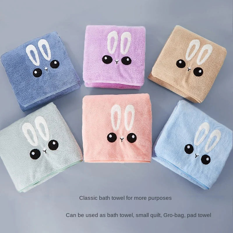 Thickened Bath Towels Cute  Pure Cotton Hooded Cloak Bath Towel