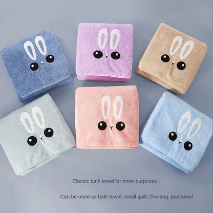 Thickened Bath Towels Cute  Pure Cotton Hooded Cloak Bath Towel