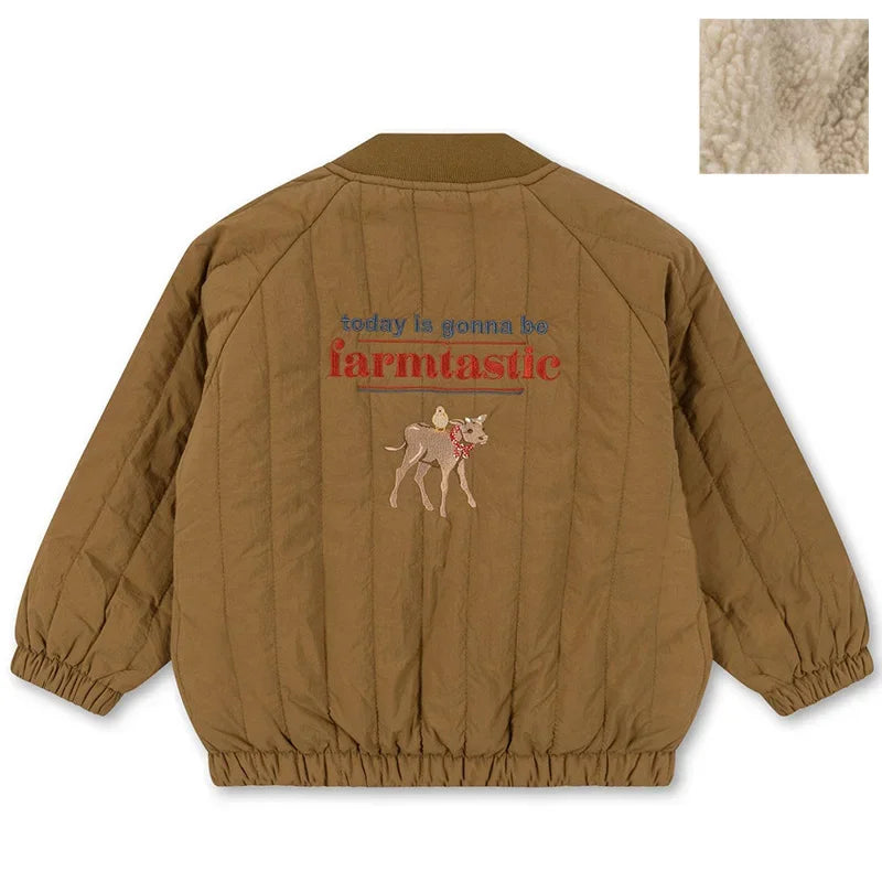Embroidered Children's Autumn Winter Fashion  Outerwear
