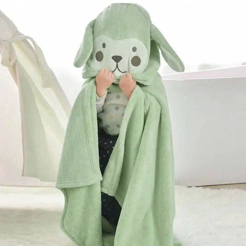 Thickened Bath Towels Cute  Pure Cotton Hooded Cloak Bath Towel
