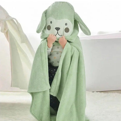 Thickened Bath Towels Cute  Pure Cotton Hooded Cloak Bath Towel