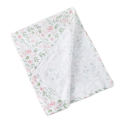 Cotton Swaddle Blanket Baby Blanket Floral Print Muslin Diaper Swaddle New Born Crinkle Fabric Baby Born Stroller Cover