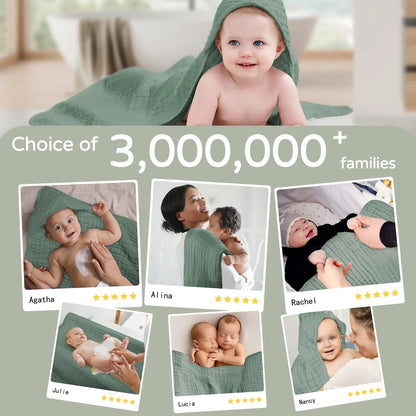 Hooded Baby Towels for Newborn  100% Muslin Cotton Baby Towel