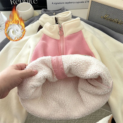 Children Lamb Wool Jackets Boys Girls Fleece Sweatshirt Coats