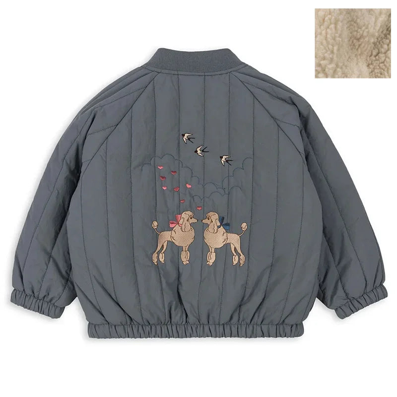 Embroidered Children's Autumn Winter Fashion  Outerwear