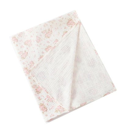 Cotton Swaddle Blanket Baby Blanket Floral Print Muslin Diaper Swaddle New Born Crinkle Fabric Baby Born Stroller Cover