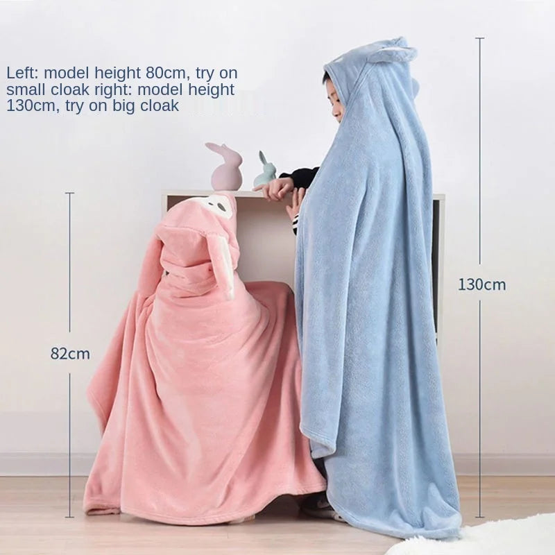 Thickened Bath Towels Cute  Pure Cotton Hooded Cloak Bath Towel