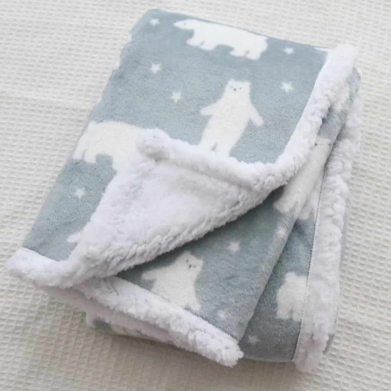 Baby Blankets New Thick Double Layer Soft Bedding Blanket Quilt