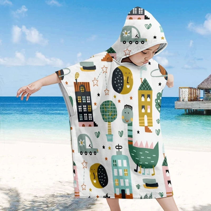 Kids Hooded Towel Poncho for Kids