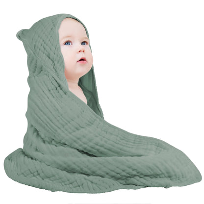 Hooded Baby Towels for Newborn  100% Muslin Cotton Baby Towel