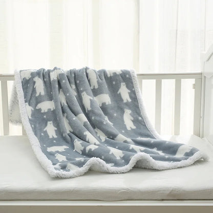 Newborn Baby Blankets Winter Double Layer Thicken Bedding