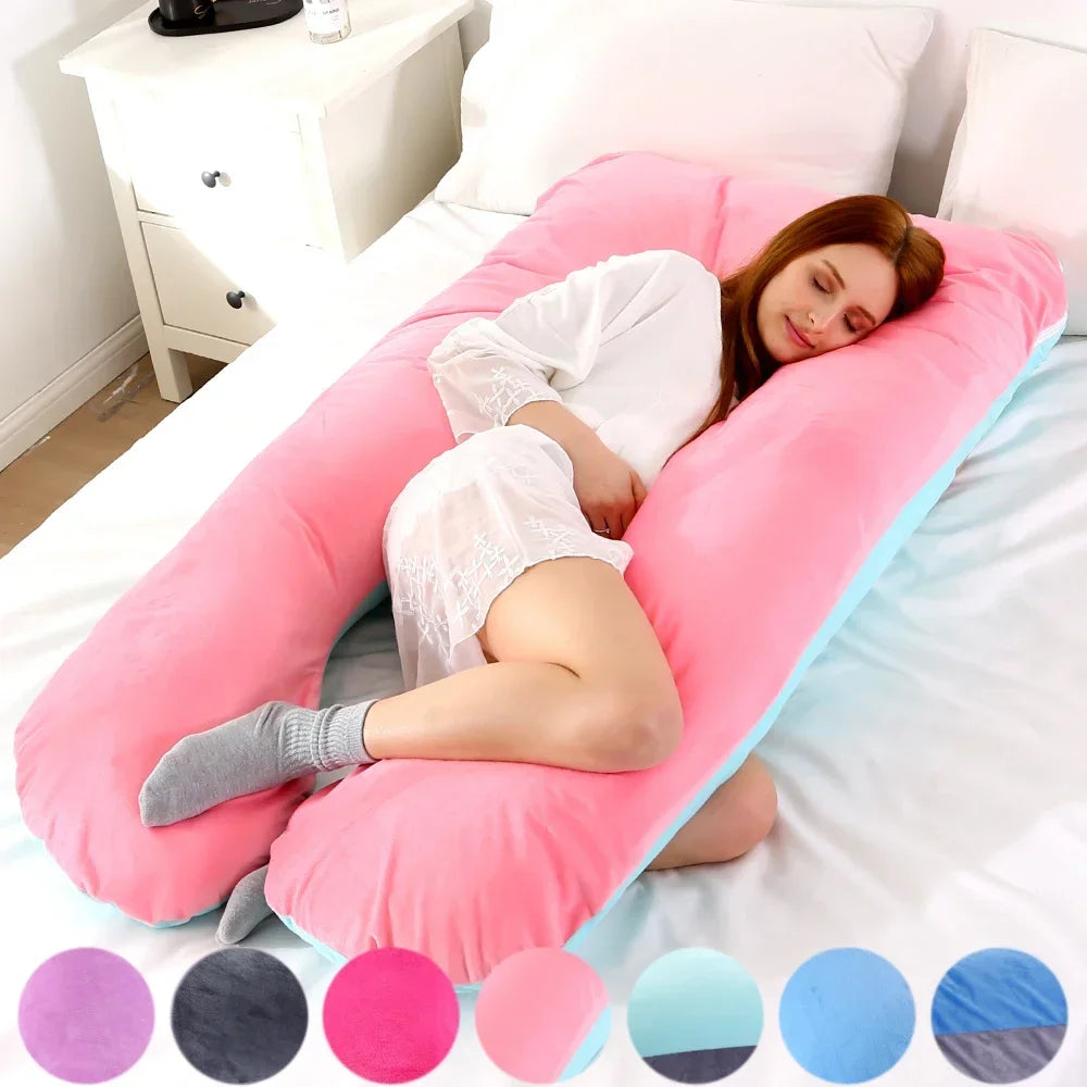 Soft Fleece Pregnant Pillow  Multi Function Side Protect Cushion for Pregnancy