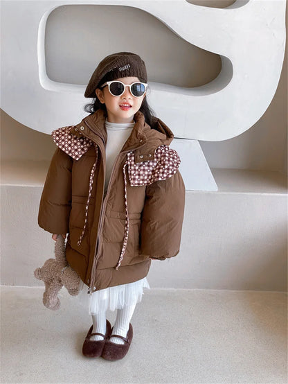 Winter Girls Down Cotton Jackets Kids Thick Padded Warm Coats