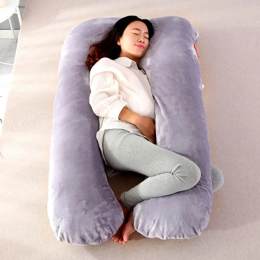 Soft Fleece Pregnant Pillow  Multi Function Side Protect Cushion for Pregnancy