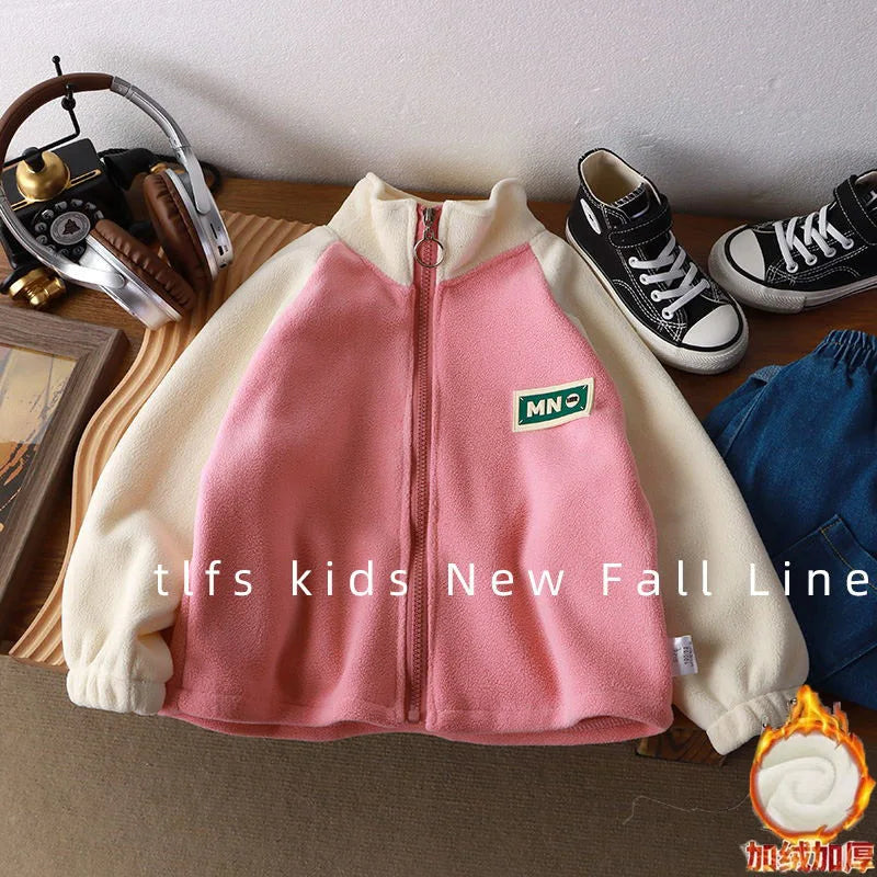 Children Lamb Wool Jackets Boys Girls Fleece Sweatshirt Coats