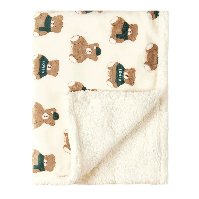 Winter Baby Blanket Fleece Warm Quilt for Newborn Bedding