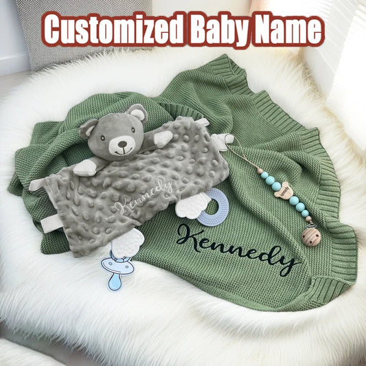 Personalized Name Baby Knitted Blanket